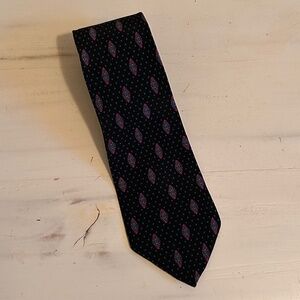 Ermenegildo Zegna black polka dot Necktie Italy 100% Silk ~ 3.5 X 58